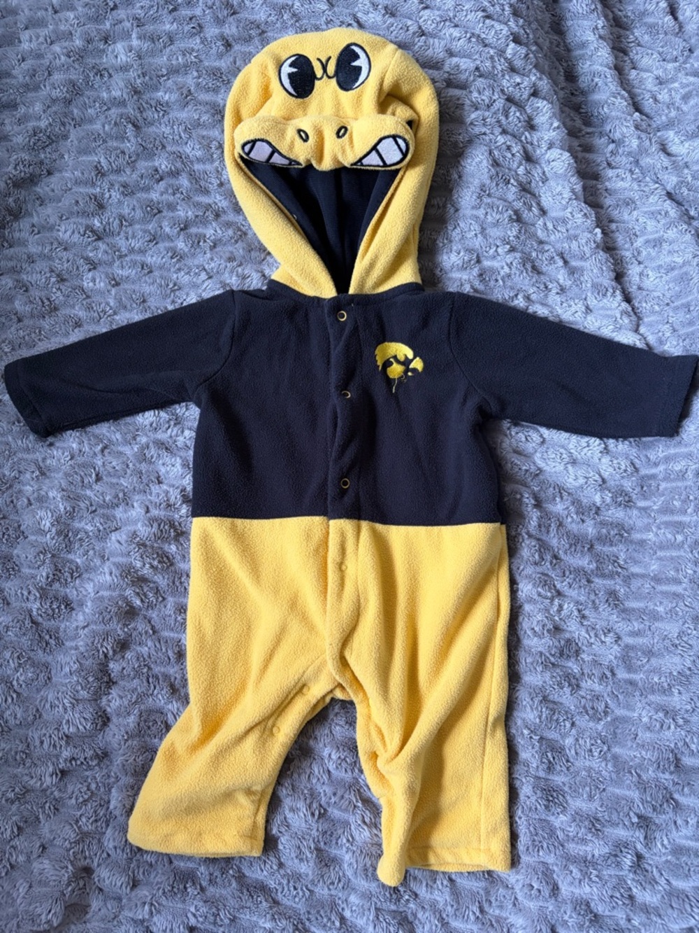 Iowa Hawkeye Herky Mascot Hooded Baby One-Piece